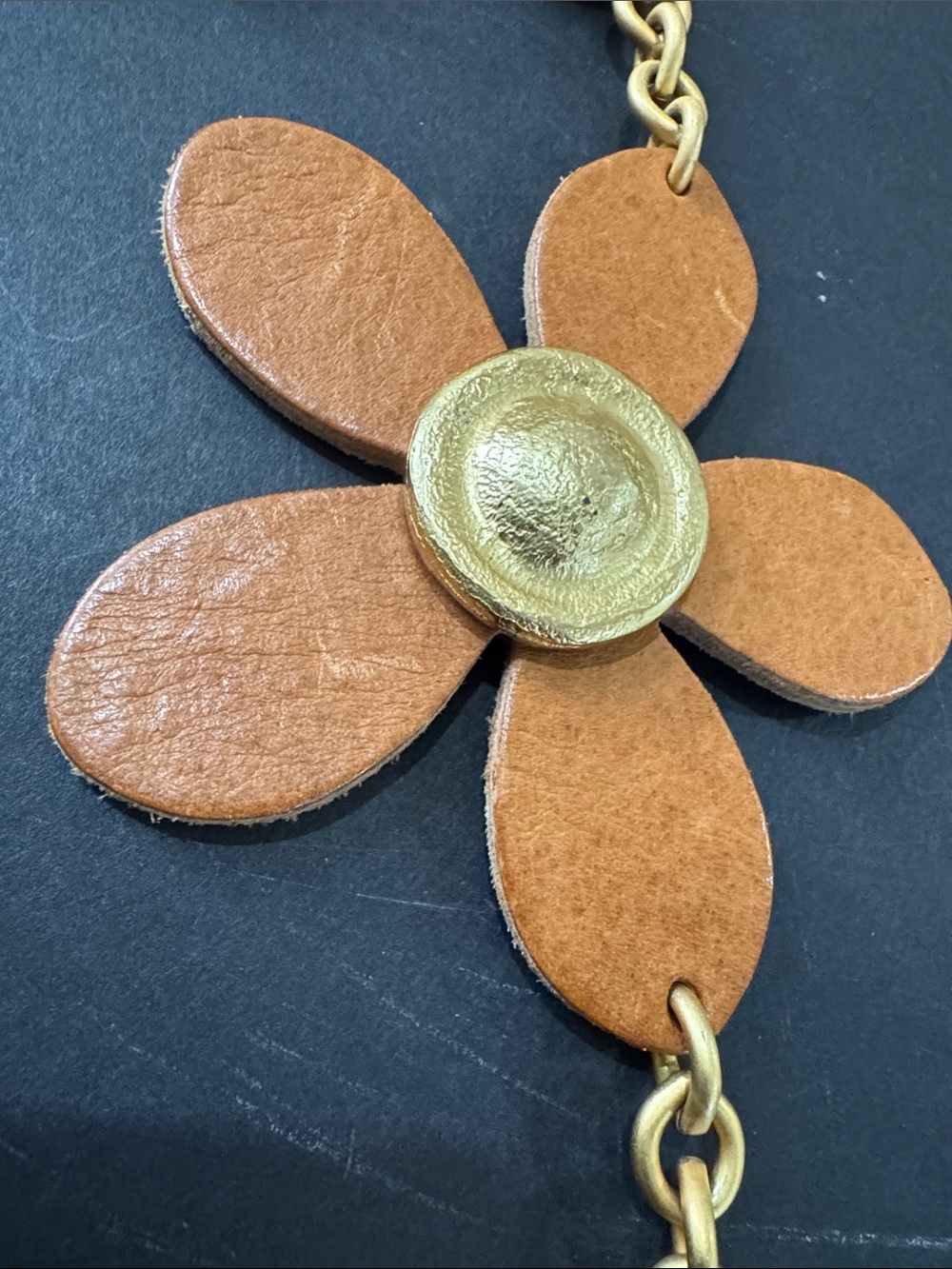 Vintage Leather Flower Belt - Picture 5 of 17